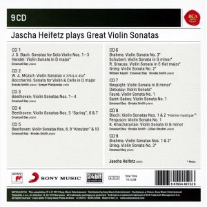 Jascha Heifetz - Jascha Heifetz plays Great Violin Sonatas (9CD box)