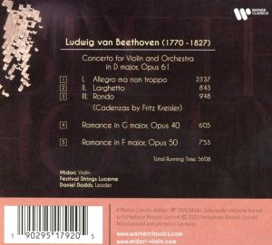 Midori, Festival Strings Lucerne, Daniel Dodds - Beethoven: Violin Concerto Op. 61 & Romances Op. 40 & 50 (CD)