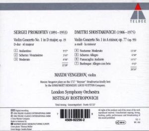 Maxim Vengerov - Prokofiev & Shostakovich Violin Concertos No.1 [ CD ]