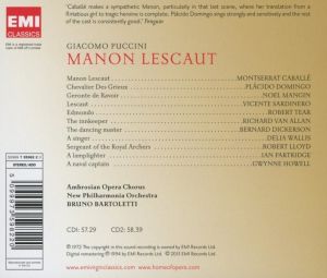Bruno Bartoletti, New Philharmonia Orchestra - Puccini: Manon Lescaut (2CD)
